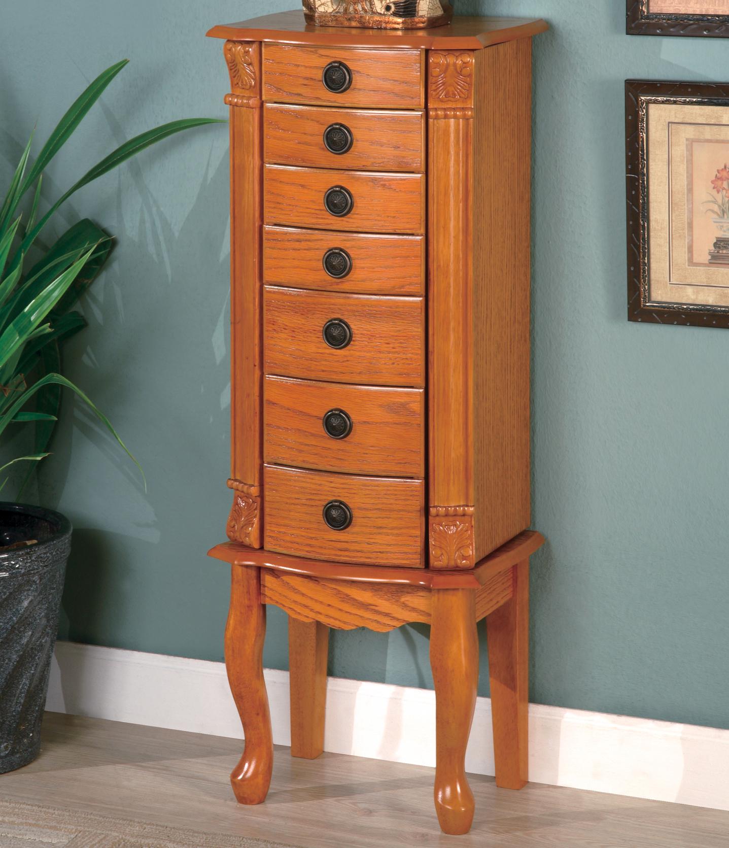 Coaster Jewelry Armoires 900135 Classic Oak Jewelry Armoire Dunk